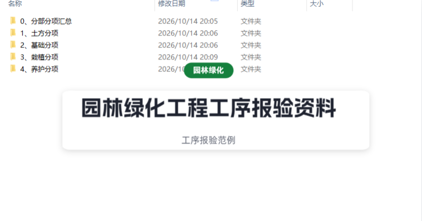 全套园林绿化工序验收资料